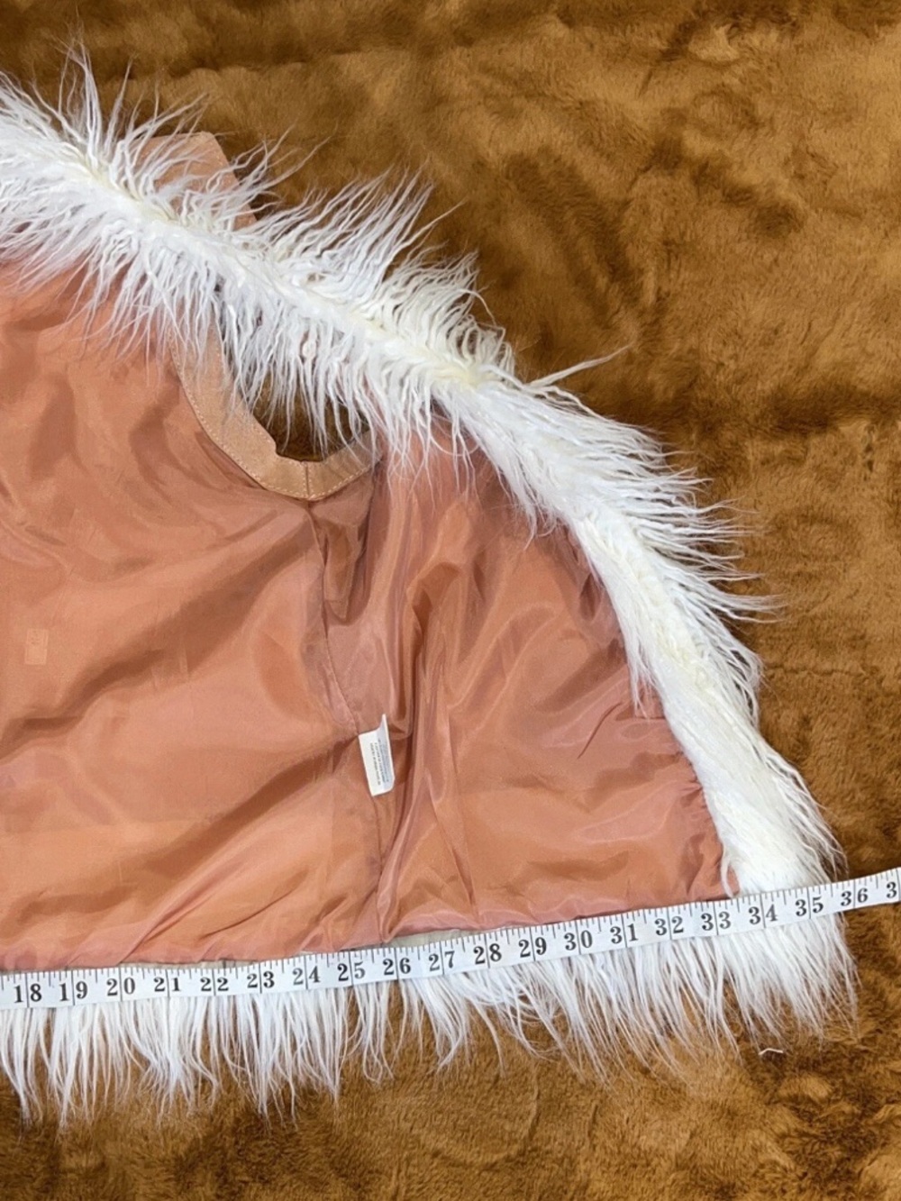 Free People Understated Indigo River Vest Pink XS faux fur - Picture 9 of 16